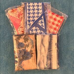 Stylish Women's Scarves Set - Blue, Red, Cream